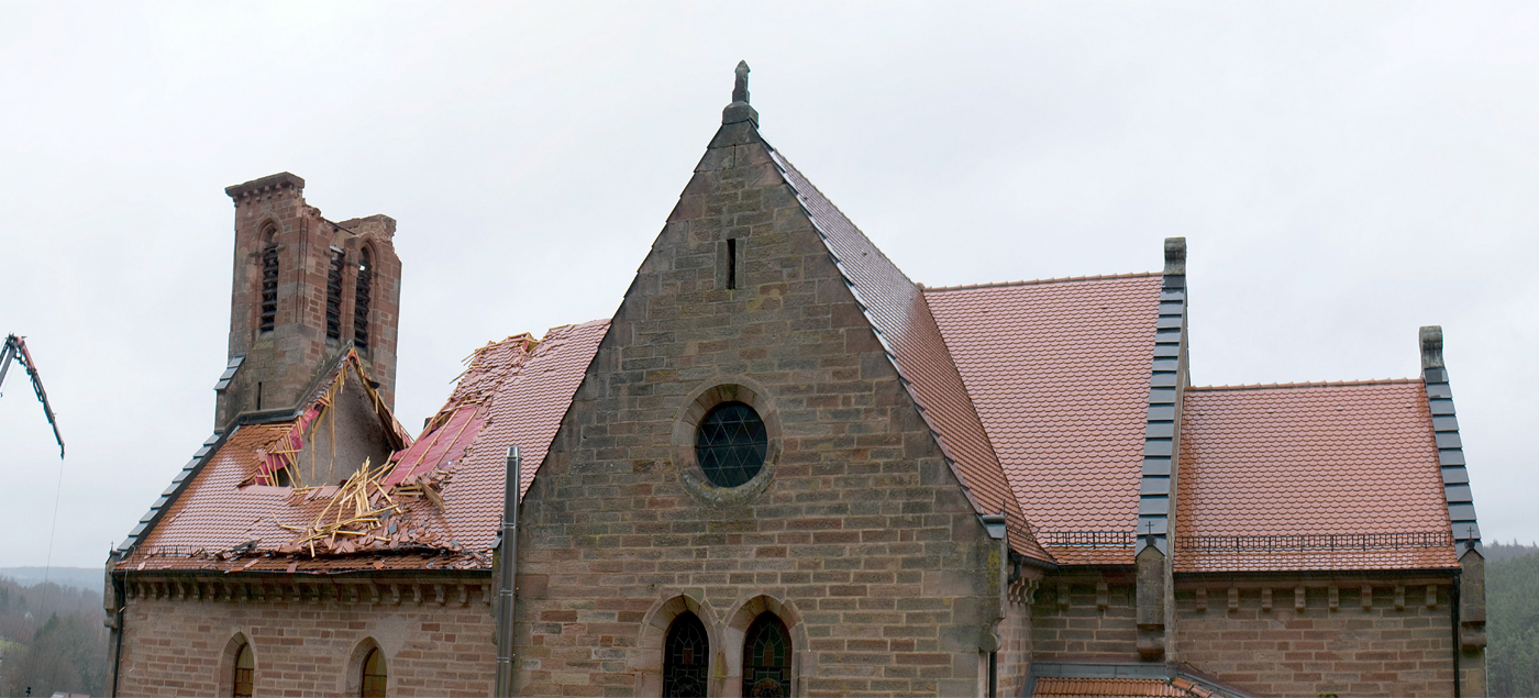Dommages église catholique Mouterhouse 2 le 03/01/2018
