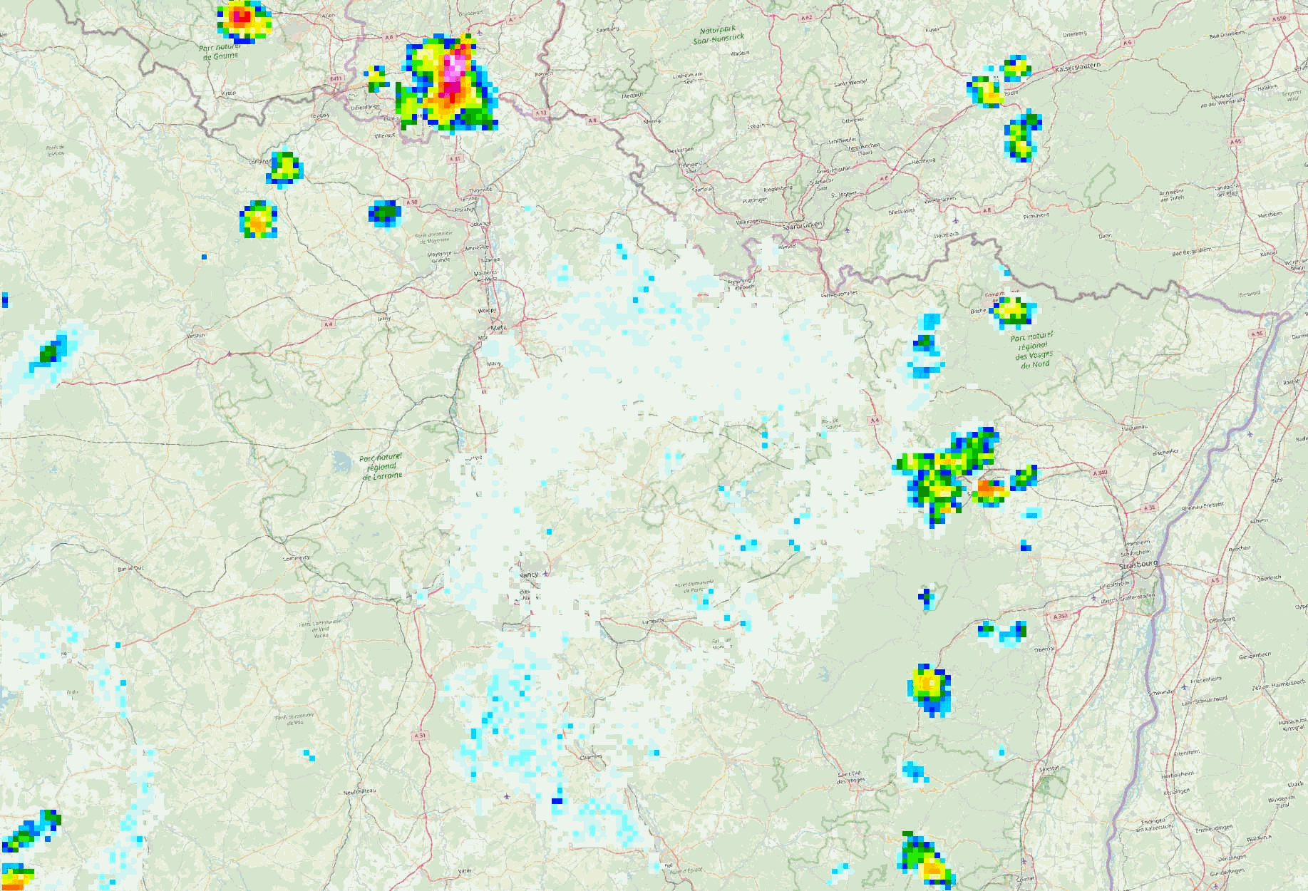 Animation radar de l'orage du 09/08/2019